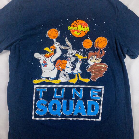 Looney Tunes Vintage Space Jam Tune Squad Blue Graphic Tee Shirt Mens Small - Picture 2 of 16